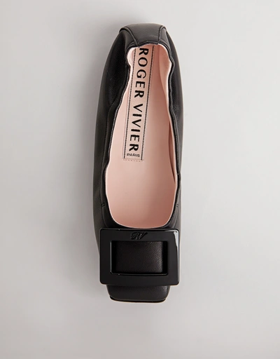 Viv' Pockette Lacquered Buckle Nappa Leather Ballet Flats