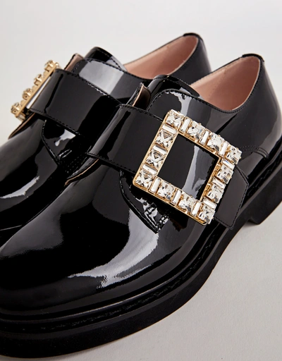 Viv' Rangers Crystal Buckle Patent Leather Loafers