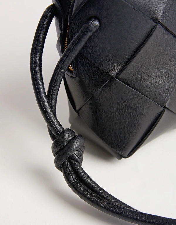 Bottega Veneta Cassette Small Intreccio Leather Crossbody  Bag