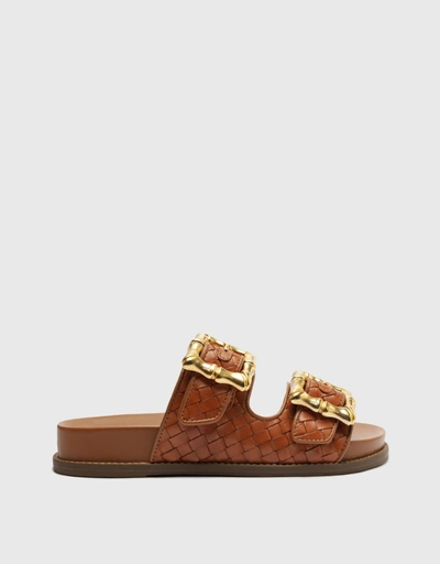 Enola Woven Flatform Sandal-Brown