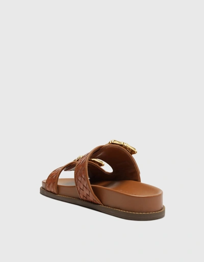 Enola Woven Flatform Sandal-Brown