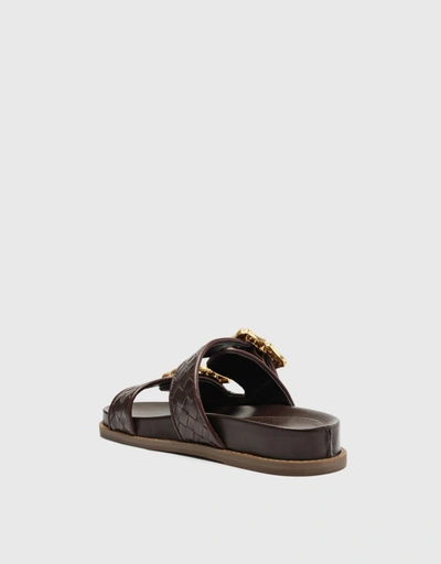 Enola Woven Flatform Sandal-Dark Brown