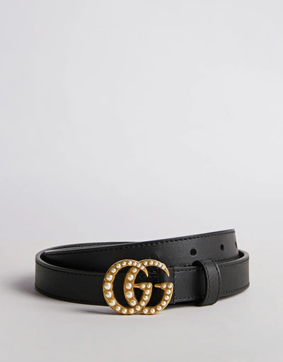 Pearl Double G Leather Belt