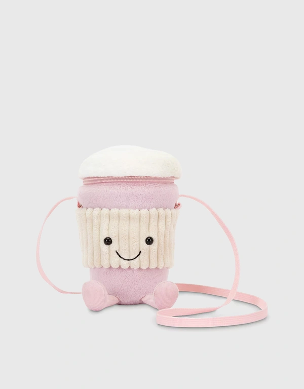 Jellycat Amuseable Pink Coffee To Go Cross-Body Bag