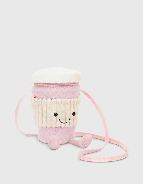 Jellycat Amuseable Pink Coffee To Go Cross-Body Bag