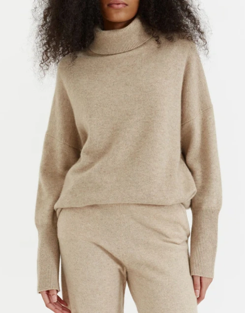 Cashmere Rollneck Sweater-Oatmeal