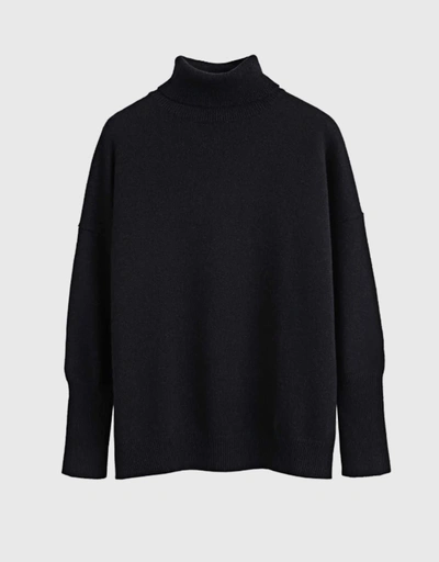 Cashmere Rollneck Sweater-Black
