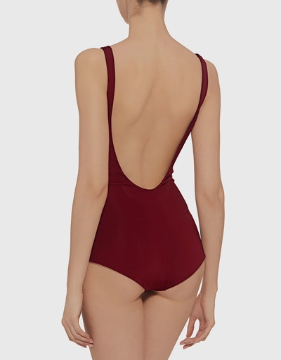 Adeline Tie Front Coutout One-piece Swimsuit