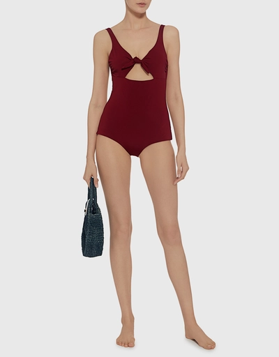 Adeline Tie Front Coutout One-piece Swimsuit