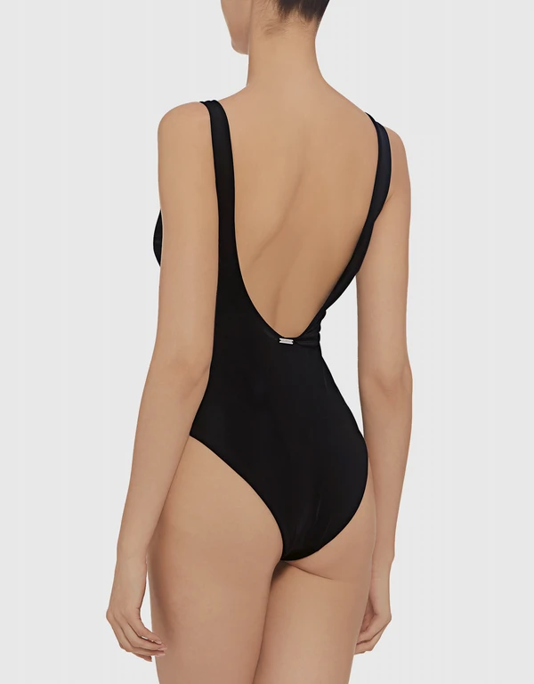 Mara Hoffman Desa Lace-up Front Low Back One-piece Swimsuit 