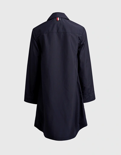 Round Collar Overcoat-Navy