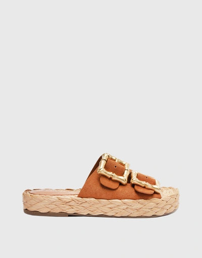 Enola Rope Flat  Sandals-Brown