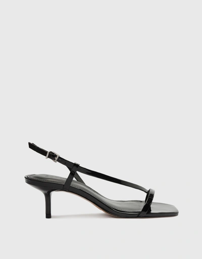 Heloise Toe Strap Mid Heel Sandals-Black