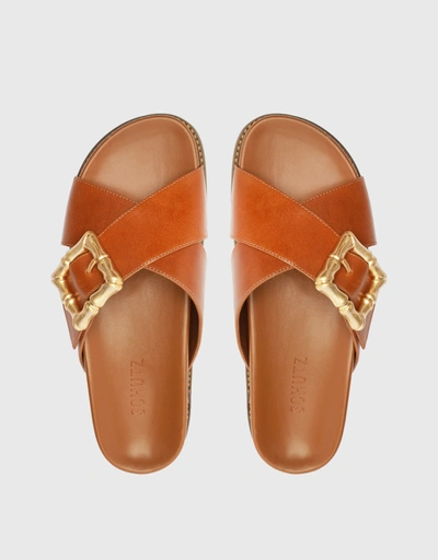Enola Crossover Straps Sandals-Brown