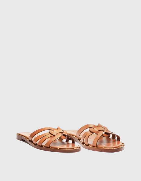 Phoenix Flat Sandals-Brown