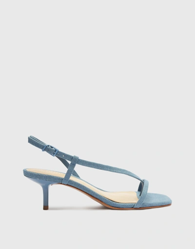 Heloise Toe Strap Mid Heel Sandals-Blue