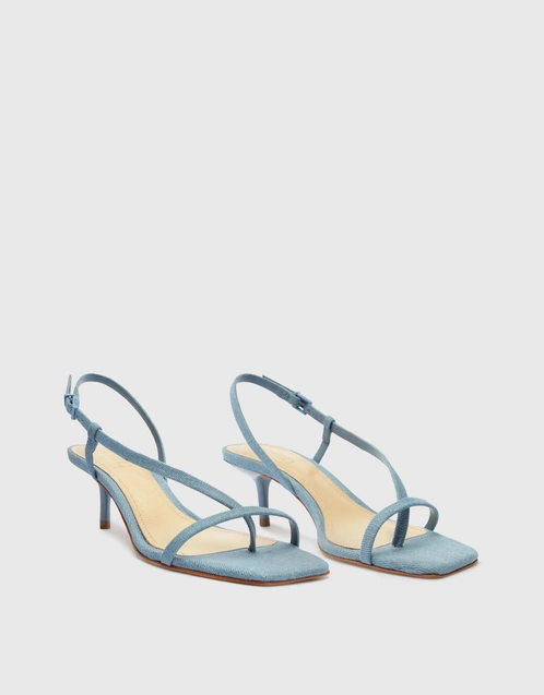 Heloise Toe Strap Mid Heel Sandals-Blue
