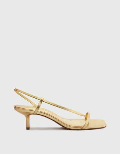 Heloise Toe Strap Mid Heel Sandals-Gold