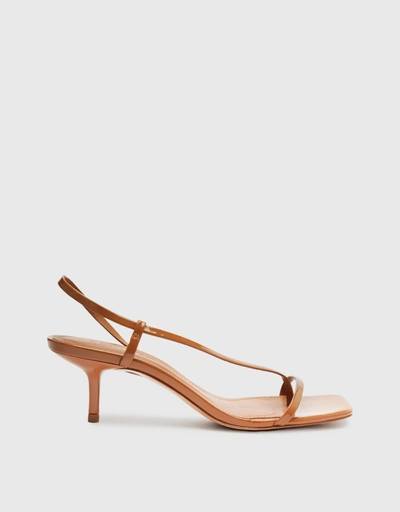Heloise Toe Strap Mid Heel Sandals-Brown
