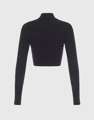 Long Sleeve Cropped Knit Top