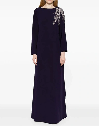 Floral Embroidered Kaftan Gown