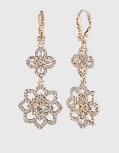 Lace Double Drop Earring-Gold