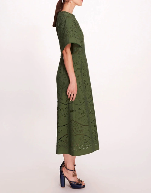Dhalia A-Line Midi Dress-Green