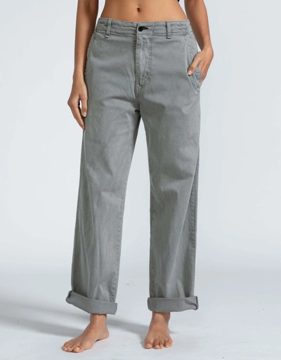 Chino Low-Rise Straight-Leg Jeans-Volcano Grey