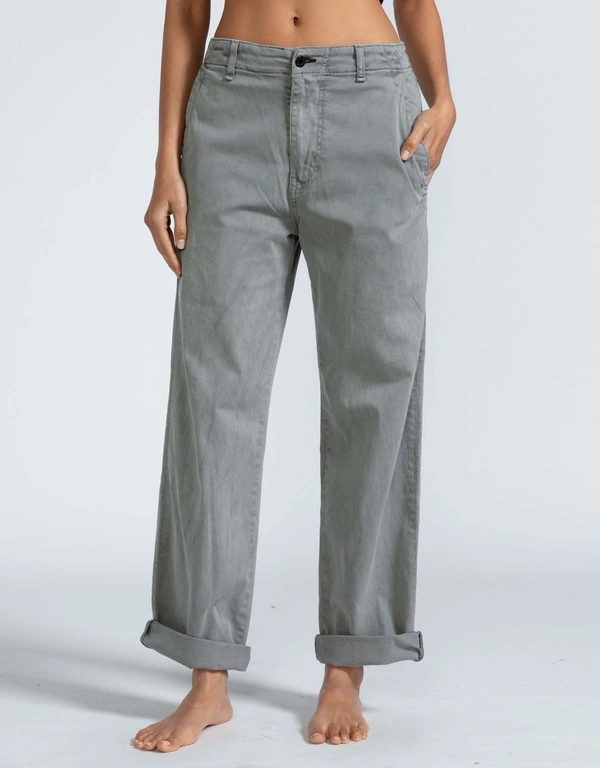 ASKK NY Chino Low-Rise Straight-Leg Jeans-Volcano Grey