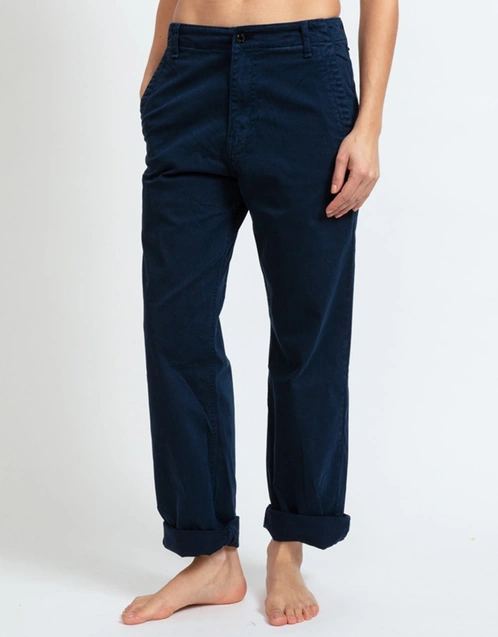 Chino Low-Rise Straight-Leg Jeans -Navy