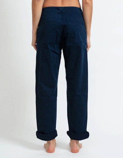 Chino Low-Rise Straight-Leg Jeans -Navy