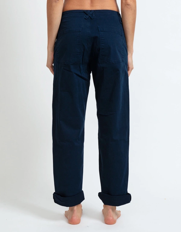 ASKK NY Chino Low-Rise Straight-Leg Jeans -Navy