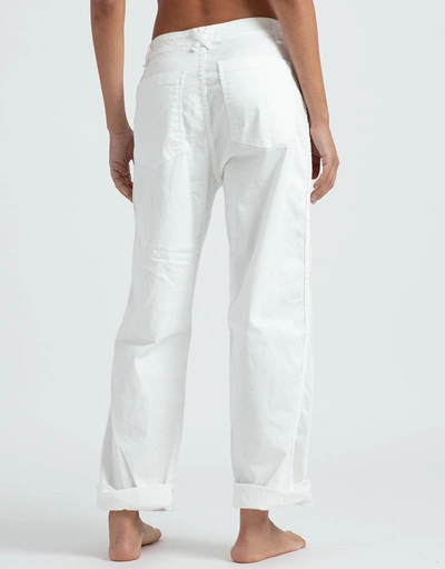 Chino Low-Rise Straight-Leg Jeans-Ivory