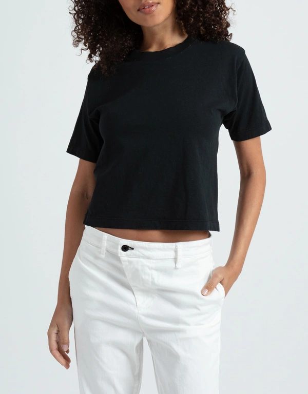 ASKK NY Cotton Cropped And Boxy T-Shirt-Black