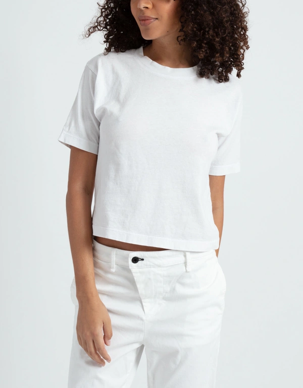 ASKK NY Cotton Cropped And Boxy T-Shirt-Ivory