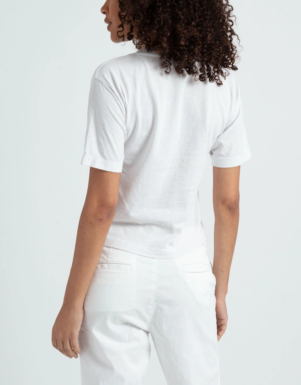 ASKK NY Cotton Cropped And Boxy T-Shirt-Ivory