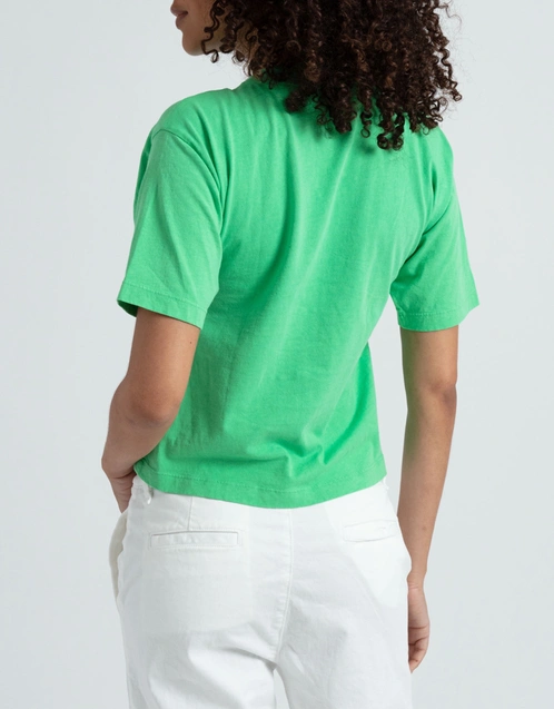 Cotton Cropped And Boxy T-Shirt-Neon Green