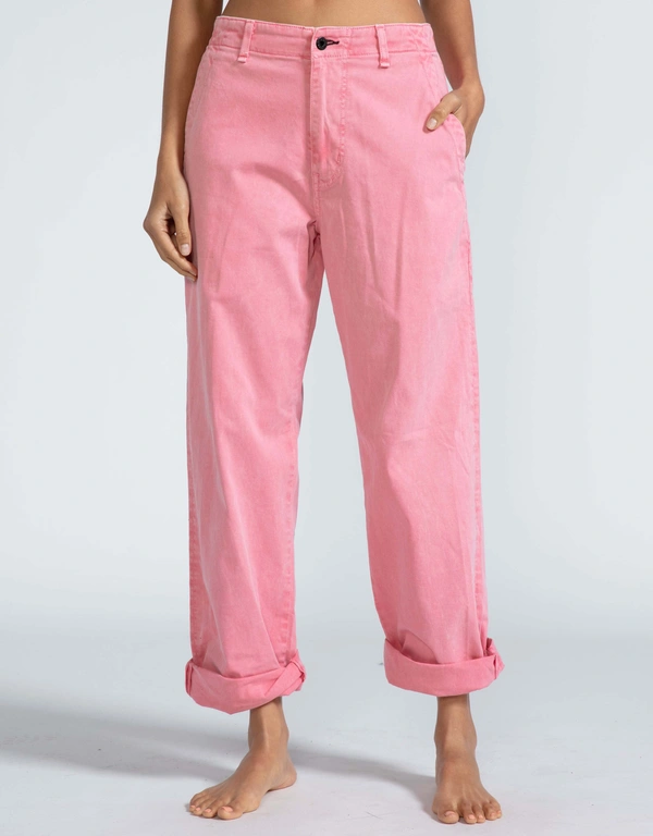 ASKK NY Chino Low-Rise Straight-Leg Jeans-Pink