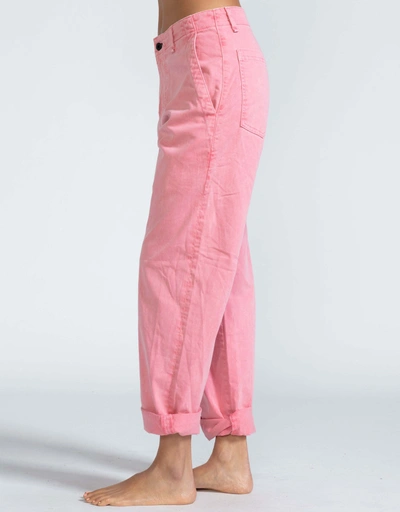 Chino Low-Rise Straight-Leg Jeans-Pink