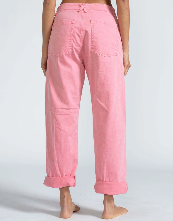 ASKK NY Chino Low-Rise Straight-Leg Jeans-Pink