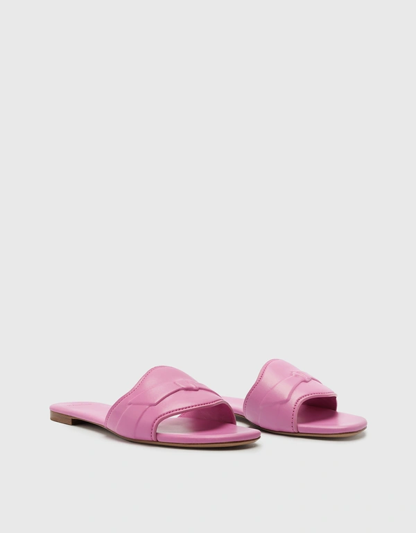 Alexandre Birman Clarita Padded Slide Flats-Pink