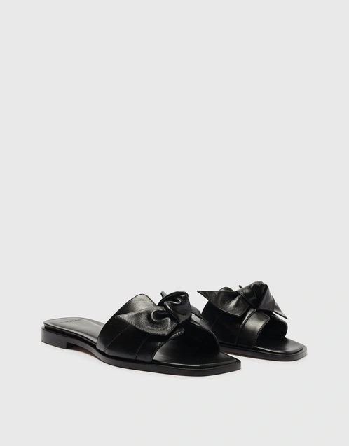 Maxi Clarita Square Flat Sandals-Black