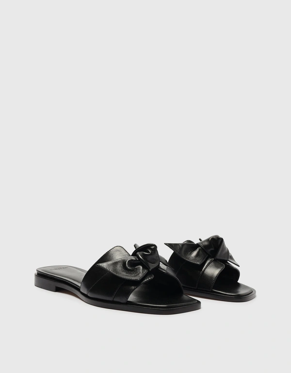 Alexandre Birman Maxi Clarita Square Flat Sandals-Black