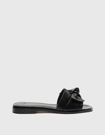 Maxi Clarita Square Flat Sandals-Black
