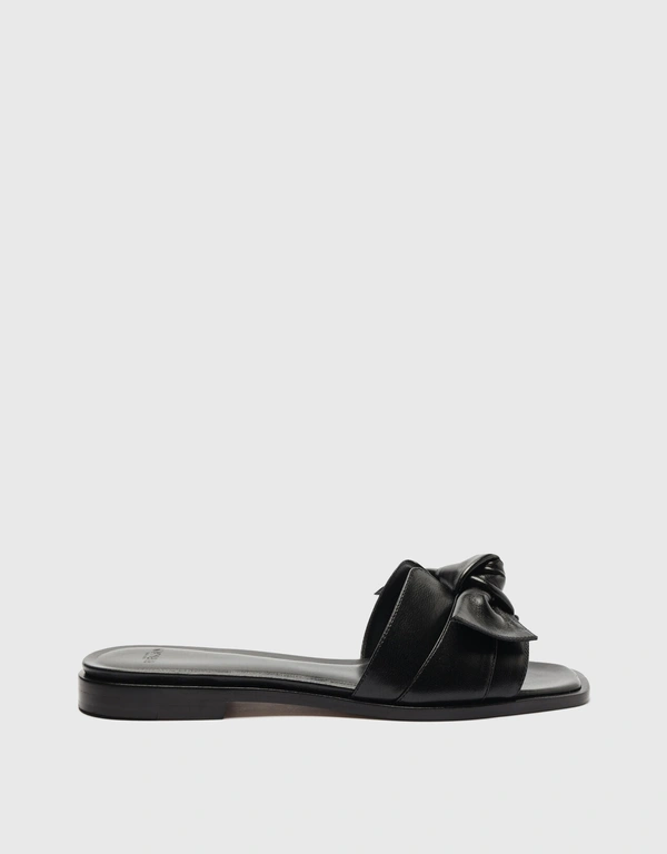 Alexandre Birman Maxi Clarita Square Flat Sandals-Black