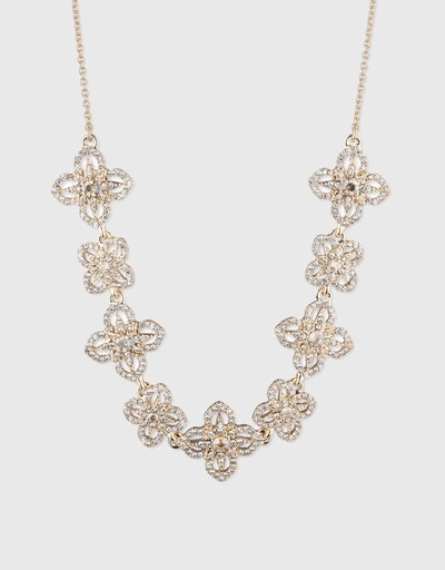 Lace Floral Necklace-Gold
