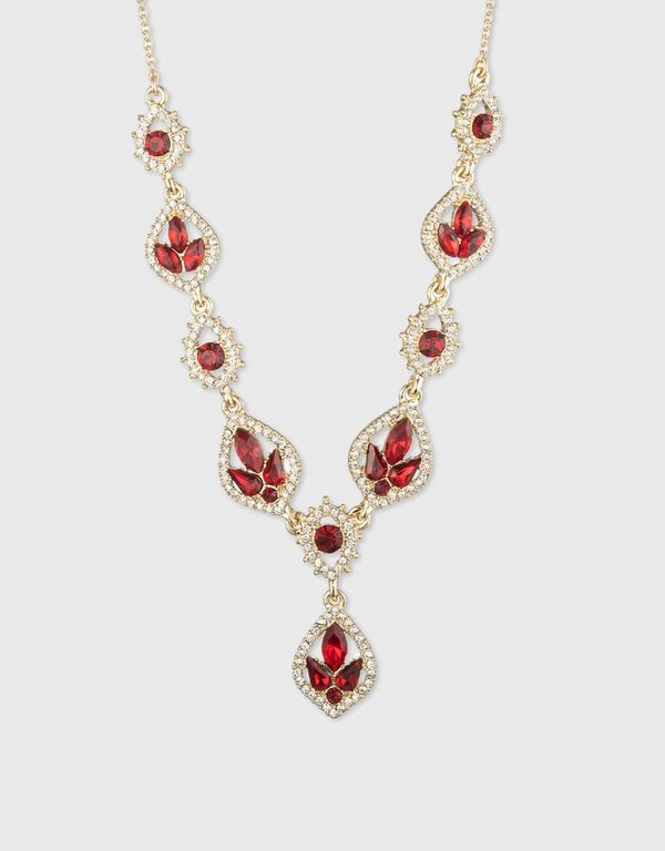 Marchesa Notte Geometrical Stones Y Necklace-Gold