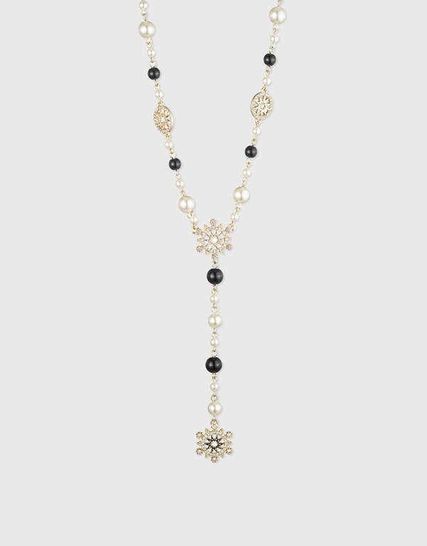 Marchesa Notte Black Pearl Y Necklace