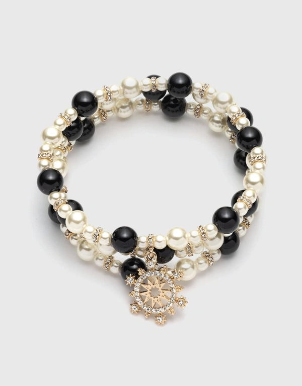 Marchesa Notte Black Pearl Bracelet Set