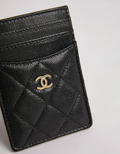 Chanel Card Holder With Gold Hardware